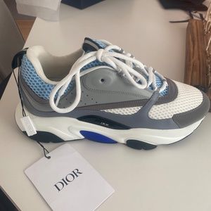 Dior B22 Blue Technical Mesh with Light Blue Smooth Calfskin Low Top  Sneakers - Sneak in Peace